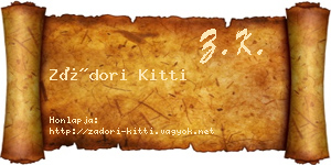 Zádori Kitti névjegykártya
